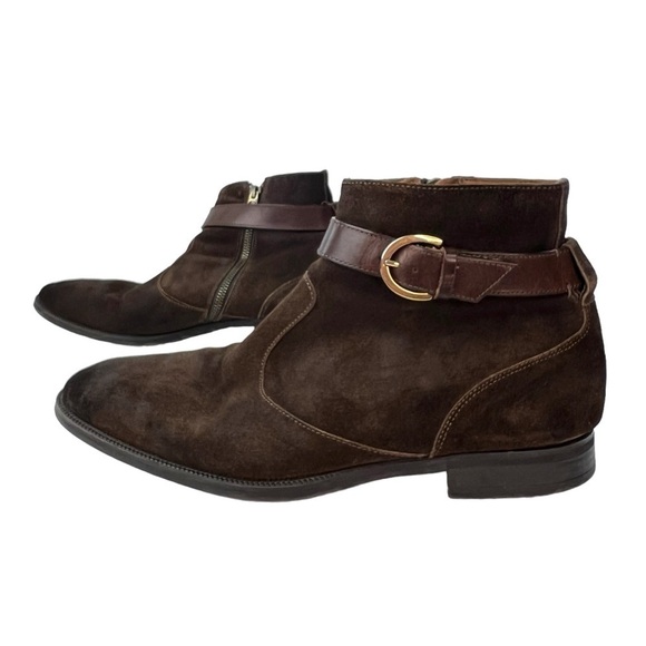 Jimmy Choo Bryant Patent and Suede Dgrad Chelsea Boots Soft Suede Boot Shoe - Picture 16 of 16